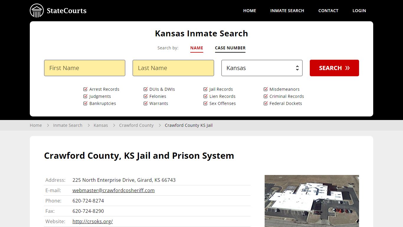 Crawford County KS Jail Inmate Records Search, Kansas - StateCourts