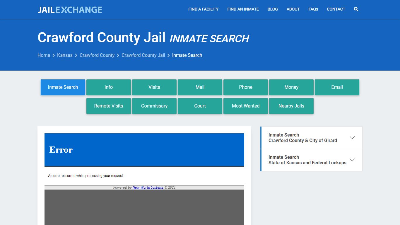 Inmate Search: Roster & Mugshots - Crawford County Jail, KS